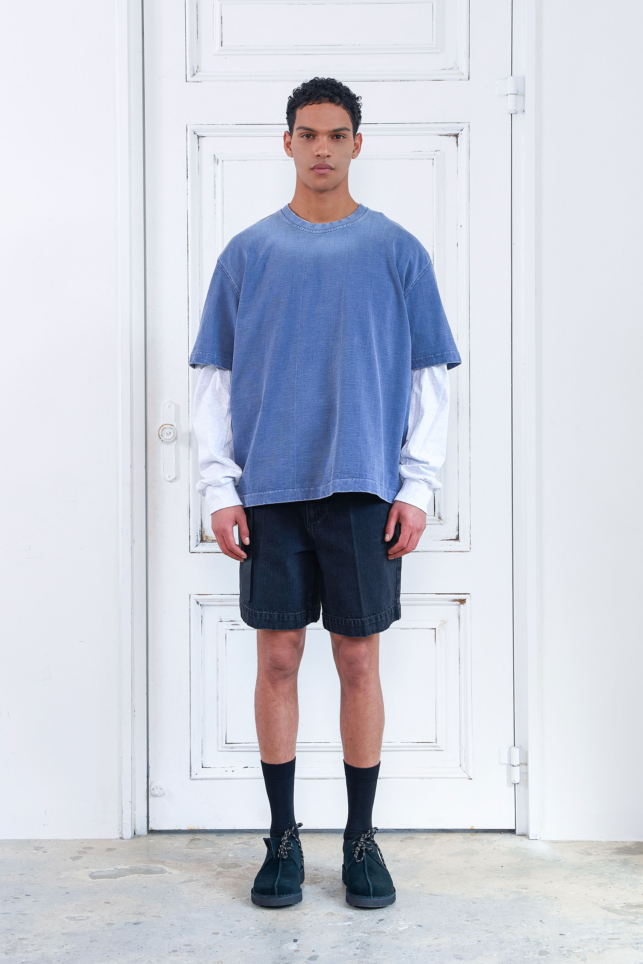BS Overdyed Stencil T Shirts_NAVY